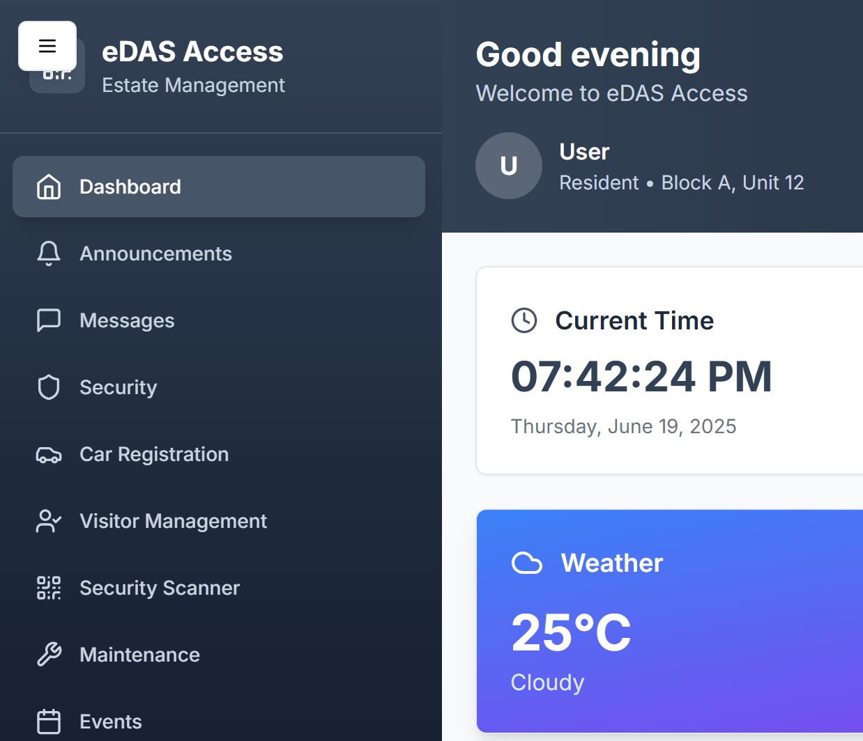eDAS Access Dashboard